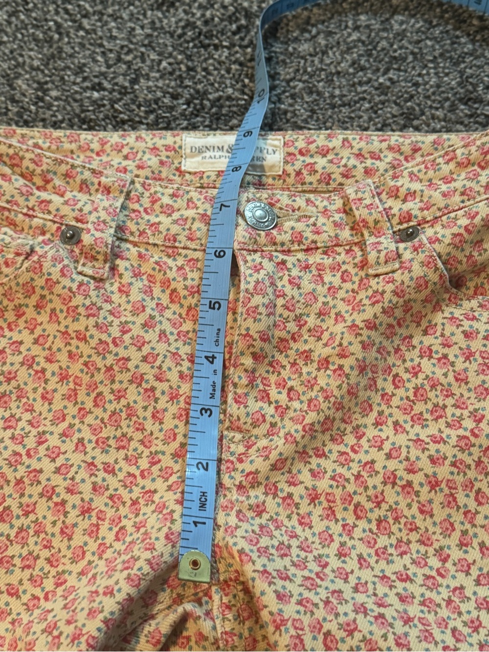 Ralph Lauren Women’s Printed Skinny Jeans in Peach Floral - Picture 7 of 10
